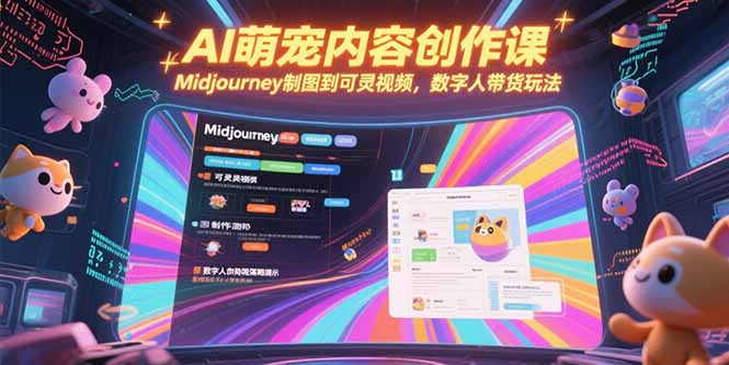 （15311期）AI萌宠内容创作课，Midjourney制图到可灵视频，数字人带货玩法_豪客资源创业项目网-豪客资源_豪客资源库