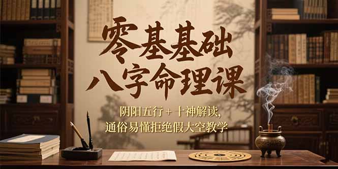 （15283期）零基础八字命理课，阴阳五行+十神解读，通俗易懂拒绝假大空教学_豪客资源创业项目网-豪客资源_豪客资源库