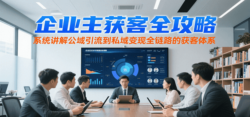 企业主获客全攻略，系统讲解公域引流到私域变现全链路的获客体系_豪客资源创业网-豪客资源_豪客资源库