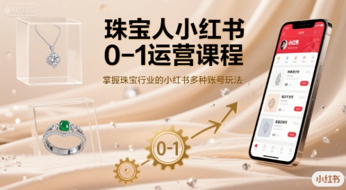 珠宝人小红书0-1运营课程，掌握珠宝行业的小红书多种账号玩法——豪客资源创业项目网-豪客资源_豪客资源库