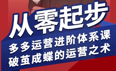 拼多多运营进阶系统课，从零起步，多多运营进阶体系课，破茧成蝶的运营之术——豪客资源创业项目网-豪客资源_豪客资源库