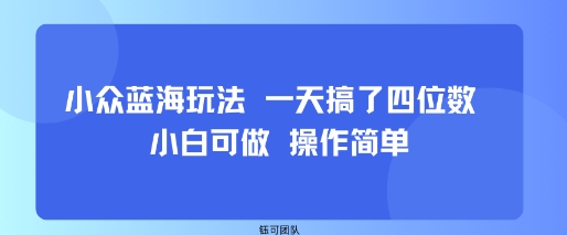 小众蓝海玩法 一天搞了四位数 小白可做 操作简单——豪客资源创业项目网-豪客资源_豪客资源库