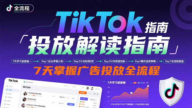 （15753期）TikTok投放解读指南：后台操作/计划建立/模式选择，7天掌握广告投放全流程_豪客资源创业项目网-豪客资源_豪客资源库