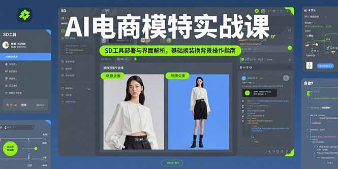 （15722期）AI电商模特实战课，SD工具部署与界面解析，基础换装换背景操作指南_豪客资源创业项目网-豪客资源_豪客资源库