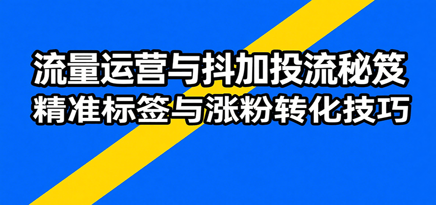 流量运营与抖加投流秘笈，含算法解析、爆款打造、精准标签与涨粉转化技巧_豪客资源创业网-豪客资源_豪客资源库