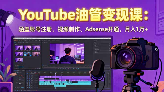 （15987期）2025YouTube油管变现课：涵盖账号注册、视频制作、Adsense开通，月入1万+_豪客资源创业项目网-豪客资源_豪客资源库