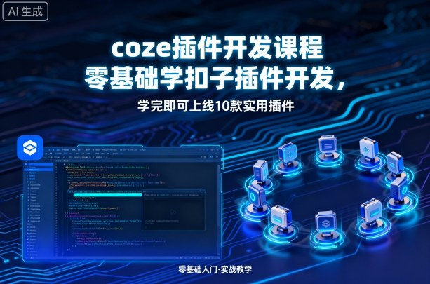 coze插件开发课程，零基础学扣子插件开发，学完即可上线10款实用插件——豪客资源创业项目网-豪客资源_豪客资源库