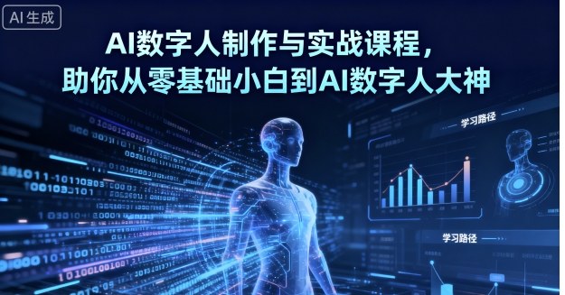 AI数字人制作与实战课程，助你从零基础小白到AI数字人大神——豪客资源创业项目网-豪客资源_豪客资源库