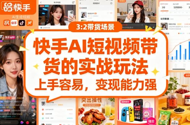 快手ai短视频带货的实战玩法，上手容易，变现能力强——豪客资源创业项目网-豪客资源_豪客资源库
