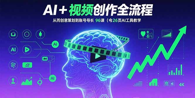 （15869期）AI+短视频创作全流程：从创意策划到账号增长，96节课(含26项AI工具教学)_豪客资源创业项目网-豪客资源_豪客资源库
