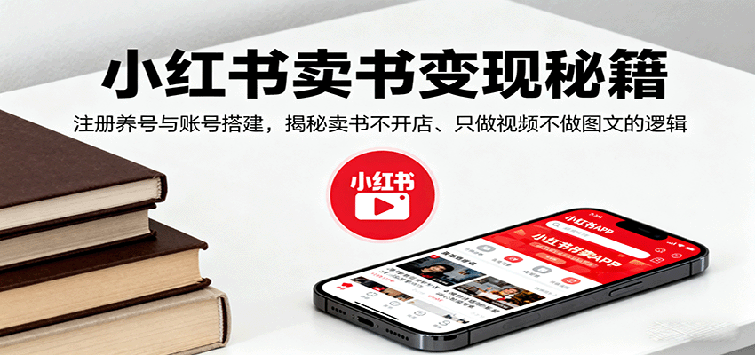 小红书卖书变现秘籍，注册养号与账号搭建，揭秘卖书不开店、只做视频不做图文的逻辑_豪客资源创业网-豪客资源_豪客资源库