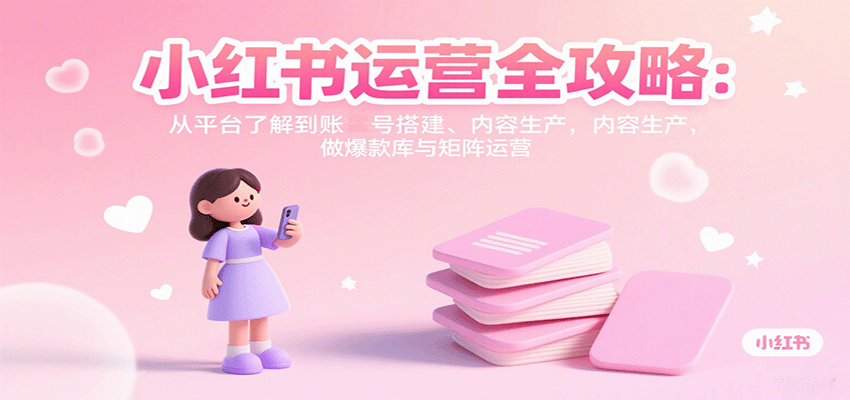小红书运营全攻略：从平台了解到账号搭建、内容生产，做爆款库与矩阵运营_豪客资源创业网-豪客资源_豪客资源库