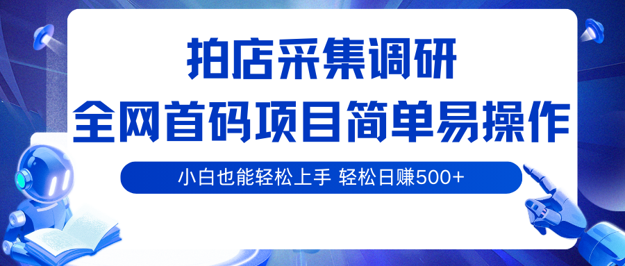 拍店采集调研，全网首码项目，简单易操作， 小白也能轻松上手，轻松日赚500+_豪客资源创业网-豪客资源_豪客资源库