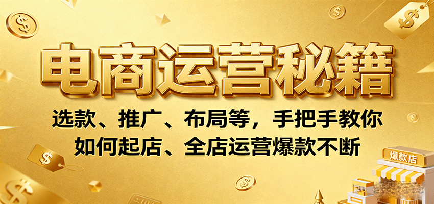 电商运营秘籍：选款、推广、布局等，手把手教你如何起店、全店运营爆款不断_豪客资源创业网-豪客资源_豪客资源库