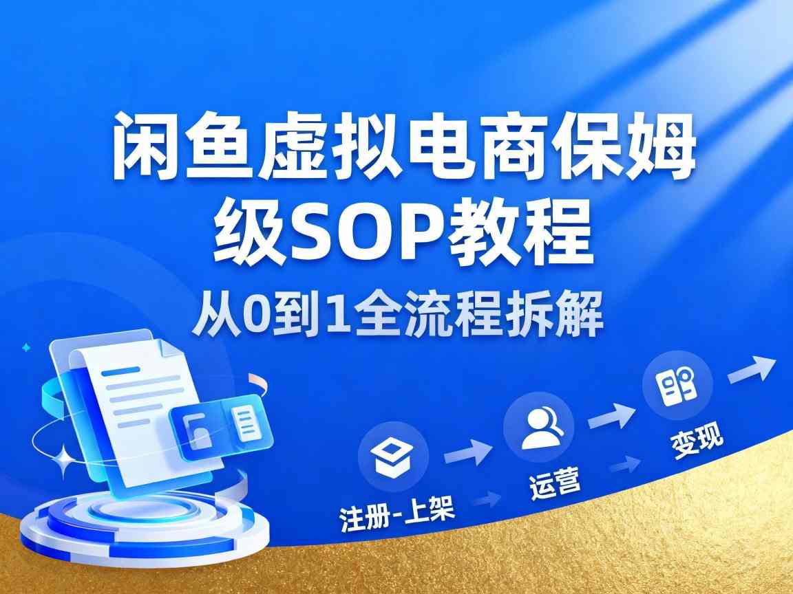 闲鱼虚拟电商，月入轻松过1W，保姆级SOP教程——豪客资源创业项目网-豪客资源_豪客资源库