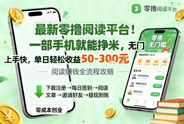 最新零撸阅读平台！一部手机就能挣米，无门槛上手快，单日轻松收益50-3张【揭秘】——豪客资源创业项目网-豪客资源_豪客资源库