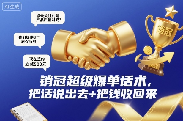 销冠超级爆单话术，把话说出去+把钱收回来——豪客资源创业项目网-豪客资源_豪客资源库