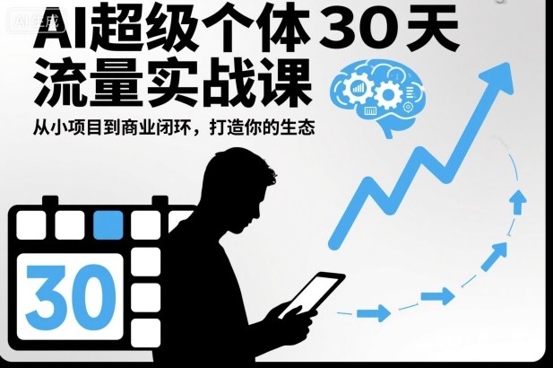 AI超级个体30天流量实战课，从小项目到商业闭环，打造你的生态——豪客资源创业项目网-豪客资源_豪客资源库