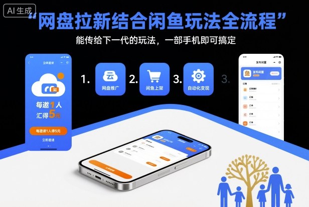 网盘拉新结合闲鱼玩法全流程，能传给下一代的玩法，一部手机即可搞定（附入口渠道以及实操教程）——豪客资源创业项目网-豪客资源_豪客资源库