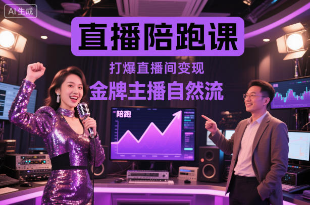 直播陪跑课，金牌主播自然流打爆直播间，复制高变现玩法——豪客资源创业项目网-豪客资源_豪客资源库