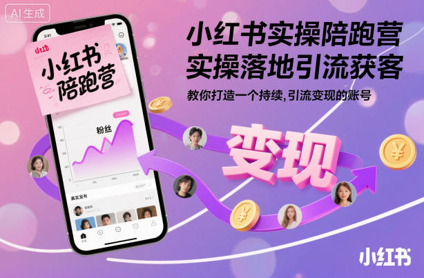 小红书实操陪跑营，实操落地引流获客，教你打造一个持续引流变现的账号——豪客资源创业项目网-豪客资源_豪客资源库