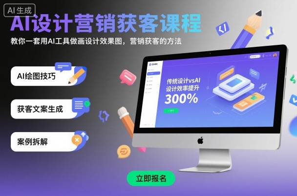 AI设计营销获客课程，教你一套用AI工具做画设计效果图，营销获客的方法——豪客资源创业项目网-豪客资源_豪客资源库