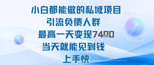 2025年小白都能做的私域项目引流负债人群最高一天变现1k+高变现难度低当天就能见到钱上手快——豪客资源创业项目网-豪客资源_豪客资源库