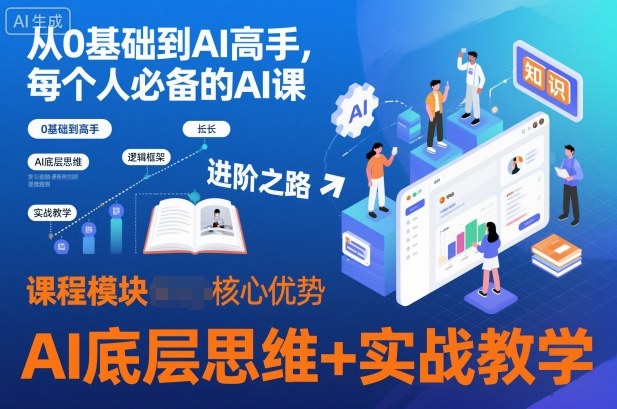 从0基础到AI高手，每个人必备的AI课，AI底层思维+实战教学——豪客资源创业项目网-豪客资源_豪客资源库