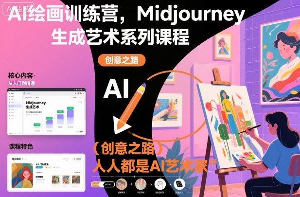 AI绘画训练营，Midjourney生成艺术系列课程，人人都是AI艺术家——豪客资源创业项目网-豪客资源_豪客资源库
