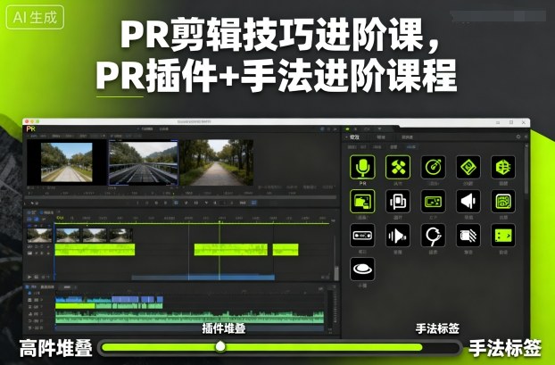 PR剪辑技巧进阶课，PR插件+手法进阶课程——豪客资源创业项目网-豪客资源_豪客资源库