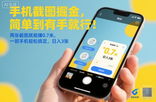 手机截图掘金，简单到有手就行！两张截图就能賺0.7米，一部手机轻松搞定，日入3张【揭秘】——豪客资源创业项目网-豪客资源_豪客资源库