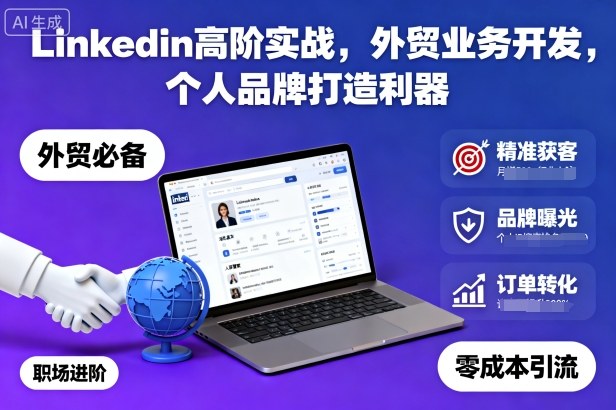 Linkedin高阶实战，外贸业务开发，个人品牌打造利器——豪客资源创业项目网-豪客资源_豪客资源库