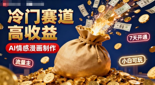 公众号冷门赛道，用AI做情感漫画，7天开通流量主，操作简单，小白可玩——豪客资源创业项目网-豪客资源_豪客资源库