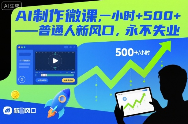 AI制作微课，一小时5张+，普通人新风口，永不失业——豪客资源创业项目网-豪客资源_豪客资源库