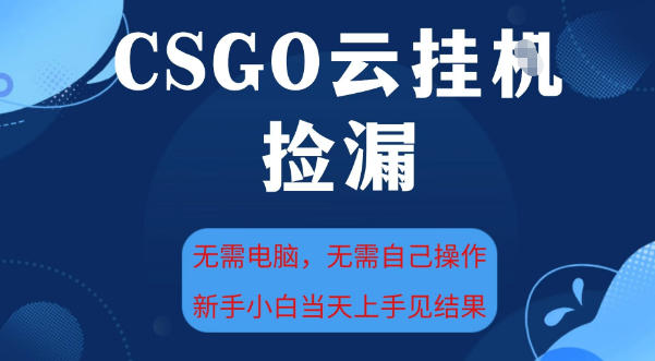 CSGO云挂G全自动捡漏，最新独家玩法，无需电脑操作，新手小白日入5张+【揭秘】——豪客资源创业项目网-豪客资源_豪客资源库