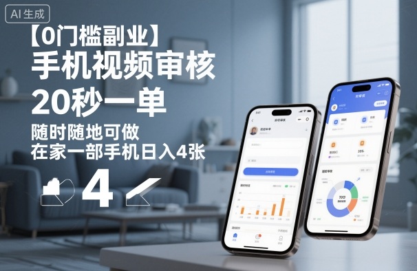 【0门槛副业】手机视频审核，20秒一单，随时随地可做，在家一部手机日入4张【揭秘】——豪客资源创业项目网-豪客资源_豪客资源库