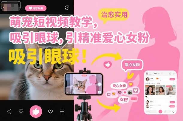 萌宠短视频教学，吸引眼球，引精准爱心女粉——豪客资源创业项目网-豪客资源_豪客资源库