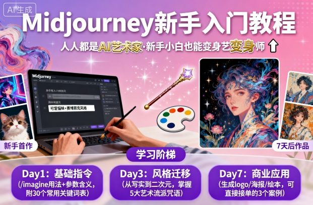 midjourney新手入门教程：人人都是AI艺术家，新手小白也能变身艺术大师——豪客资源创业项目网-豪客资源_豪客资源库