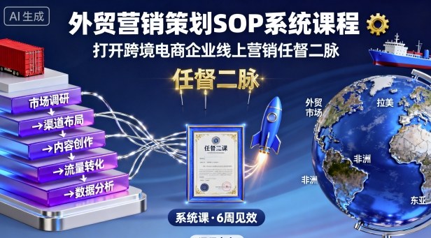 外贸营销策划SOP系统课程，打开跨境电商企业线上营销任督二脉——豪客资源创业项目网-豪客资源_豪客资源库