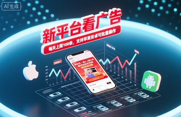 新平台看广告，养好机一条0.3到5米，每天上限100条，支持苹果安卓可批量操作——豪客资源创业项目网-豪客资源_豪客资源库