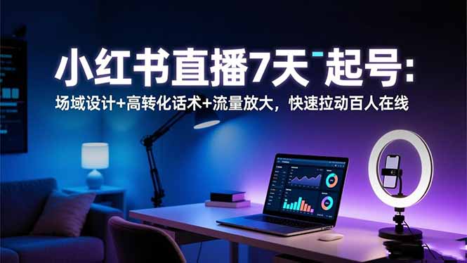 （16537期）小红书直播7天起号：场域设计+高转化话术+流量放大，快速拉动百人在线_豪客资源创业项目网-豪客资源_豪客资源库