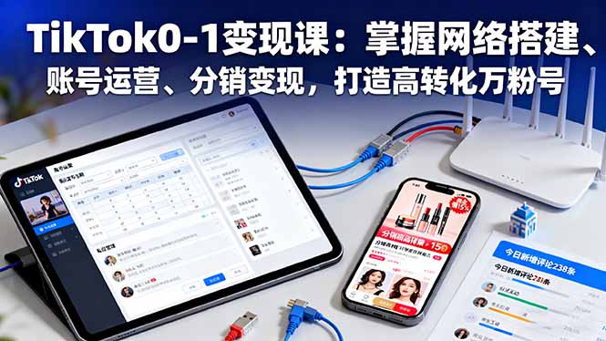 （16334期）TikTok0-1变现课：掌握网络搭建、账号运营、分销变现，打造高转化万粉号_豪客资源创业项目网-豪客资源_豪客资源库
