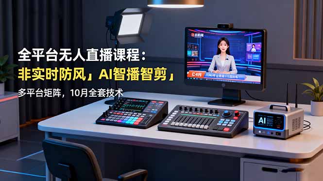 （16279期）全平台无人直播课程：非实时防风＋AI智播智剪＋多平台矩阵，10月全套技术_豪客资源创业项目网-豪客资源_豪客资源库
