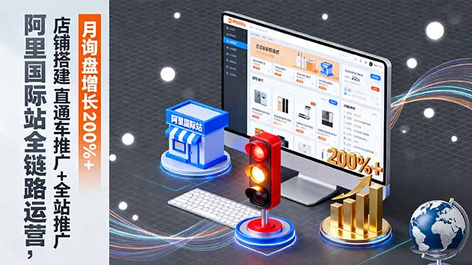 （16311期）阿里国际站全链路运营，店铺搭建+直通车推广+全站推广，月询盘增长200%+_豪客资源创业项目网-豪客资源_豪客资源库