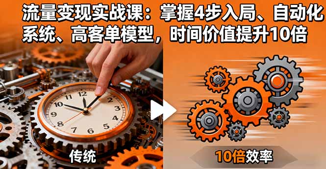 （16197期）流量变现实战课：掌握4步入局、自动化系统、高客单模型，时间价值提升10倍_豪客资源创业项目网-豪客资源_豪客资源库