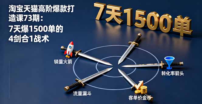 （16200期）淘宝天猫高阶爆款打造课73期：7天爆1500单的4剑合1战术_豪客资源创业项目网-豪客资源_豪客资源库