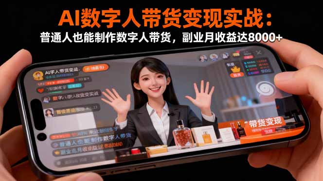 （16377期）AI数字人带货变现实战：普通人也能制作数字人带货，副业月收益达8000+_豪客资源创业项目网-豪客资源_豪客资源库