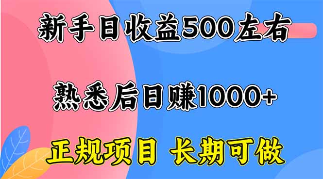（16132期）新手日收益500+ 正规项目 长期可做_豪客资源创业项目网-豪客资源_豪客资源库