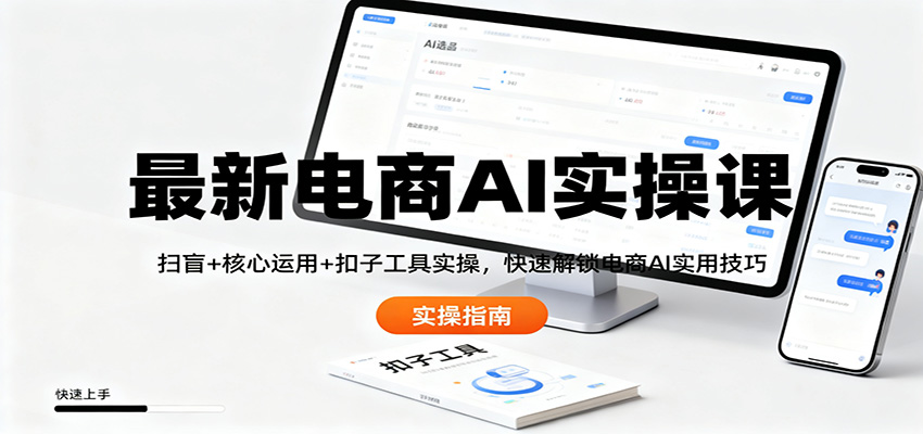 最新电商AI实操课：扫盲+核心运用+扣子工具实操，快速解锁电商AI实用技巧_豪客资源创业网-豪客资源_豪客资源库
