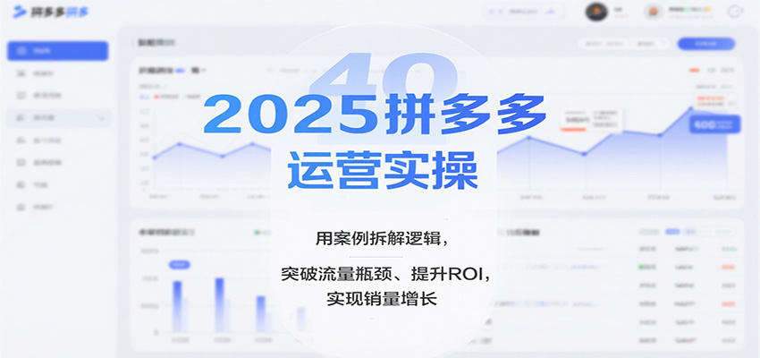 2025拼多多运营实操，用案例拆解逻辑，突破流量瓶颈、提升ROI，实现销量增长_豪客资源创业网-豪客资源_豪客资源库